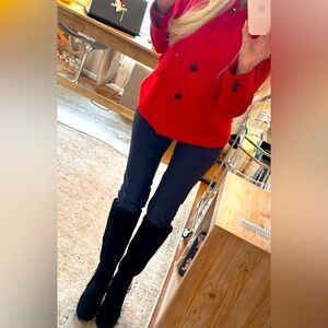 talbots,wool blend crop jacket, sophisticated,in a  beautiful red color!